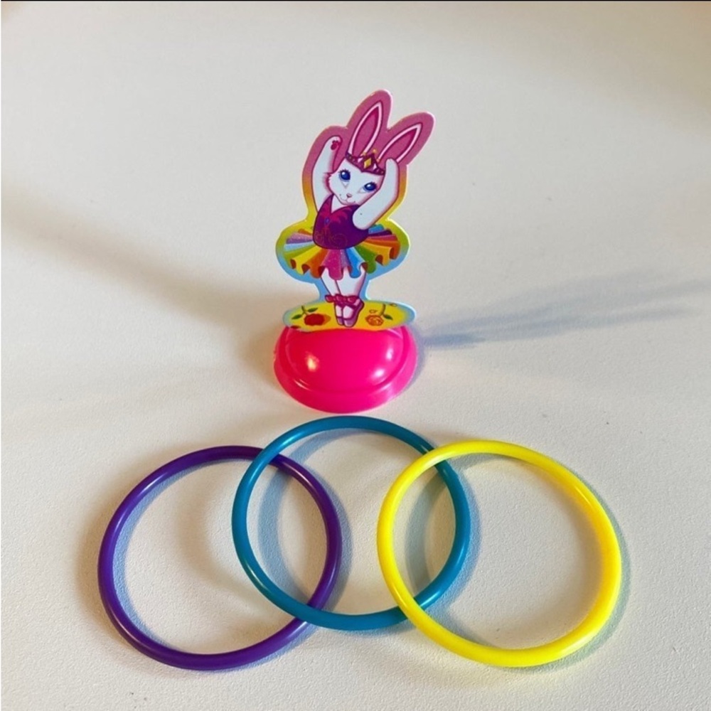 VTG Lisa Frank Ballerina Bunnies mini ring toss game